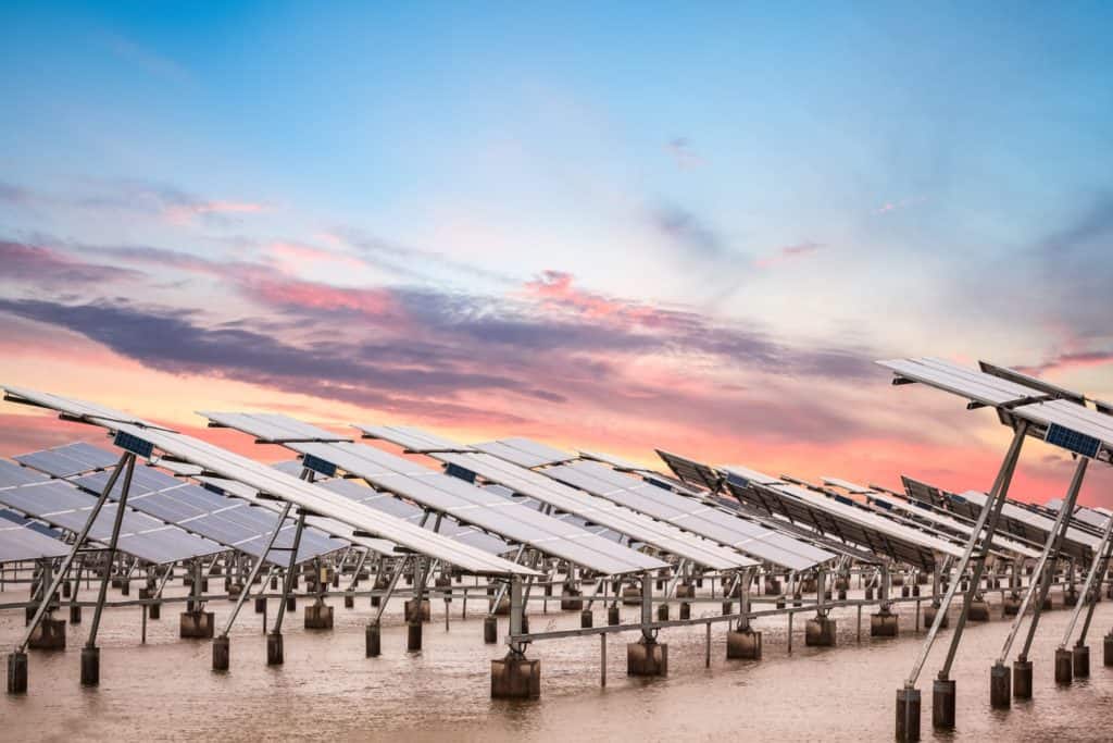 Solar Farm in coastal swamp area perfect for drone solar inspection