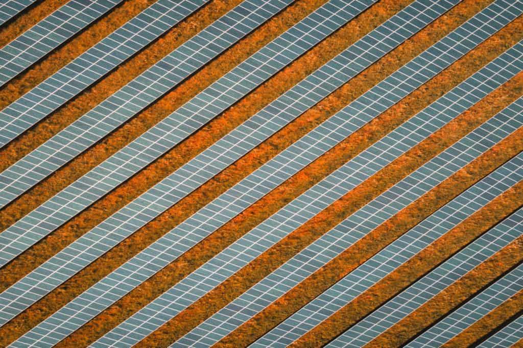 Solar farm arrays of PV panels